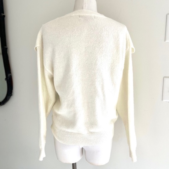 Philosophy White Front Ruffle Sweater Size M - Picture 3 of 7